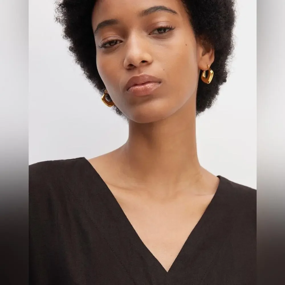 Everlane Black Linen Wrap Jumpsuit Size 2 NWOT Minimalist One Piece Sustainable